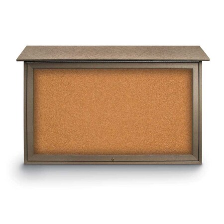 United Visual Products Indoor Enclosed Combo Board, 42"x32", Satin Frame/Black Porcelain & Buff UVCB4232-BLKPORC-BUFF
